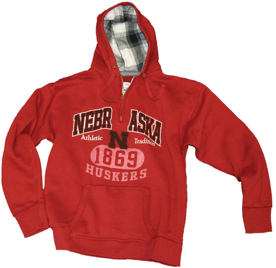 VINTAGE RED 1/4 ZIP HOODY