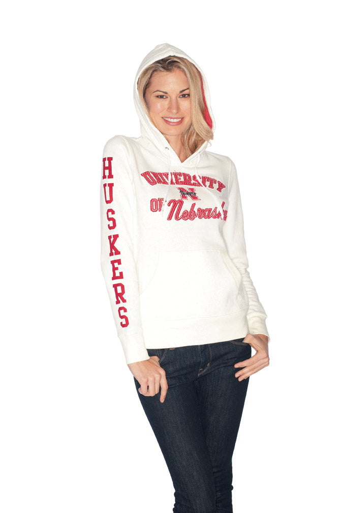 VINTAGE WHITE U. OF NE HOODIE