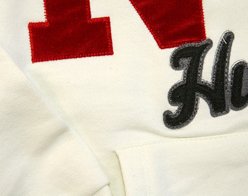 J&M W CHALK HOODY W/ RED VELVET