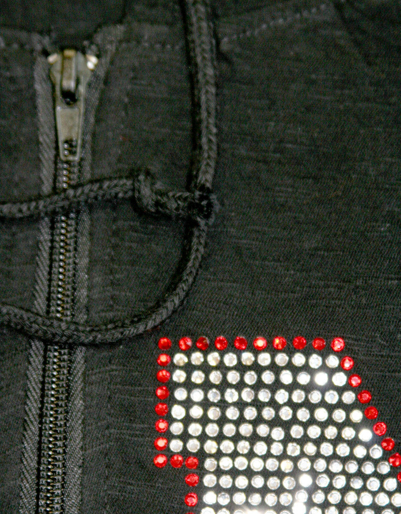W. BLACK HOODED SLUB JACKET WR