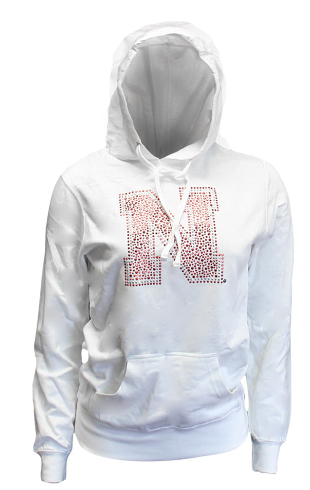 Women's White Pullover Hoody with Bling N