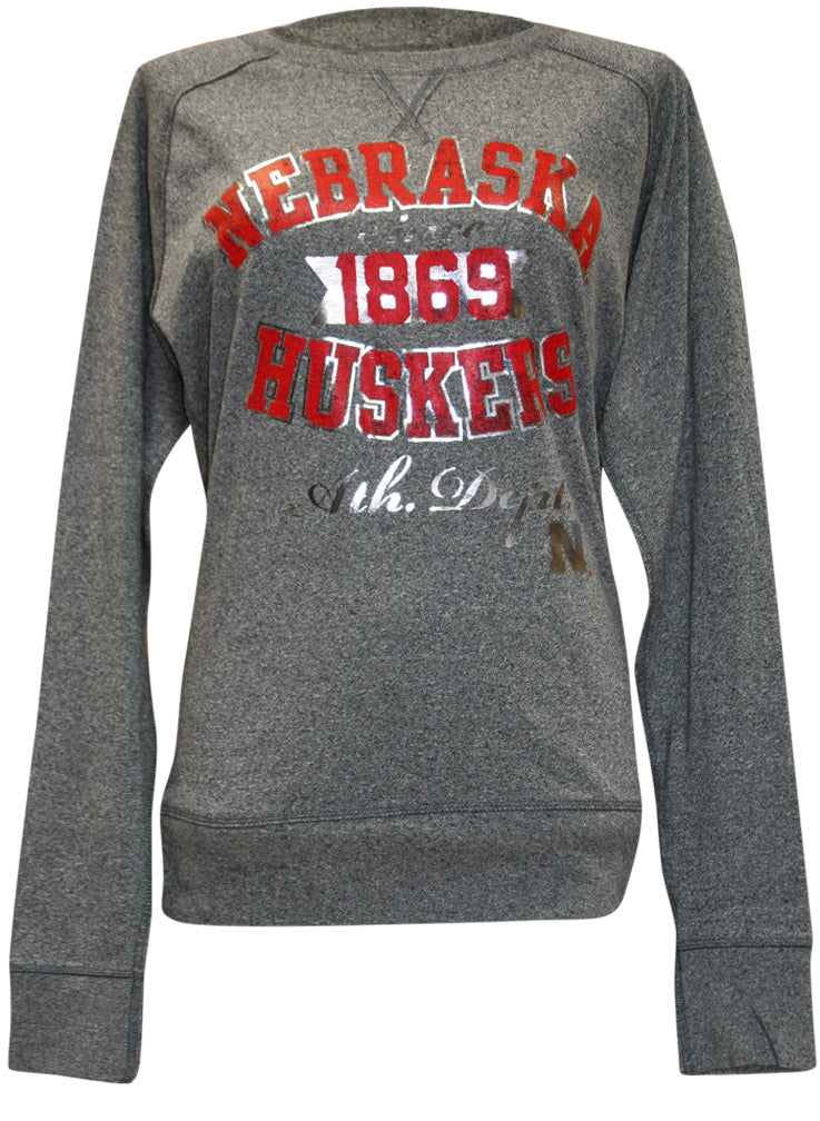 Ladies Long Sleeve Heathered Crew