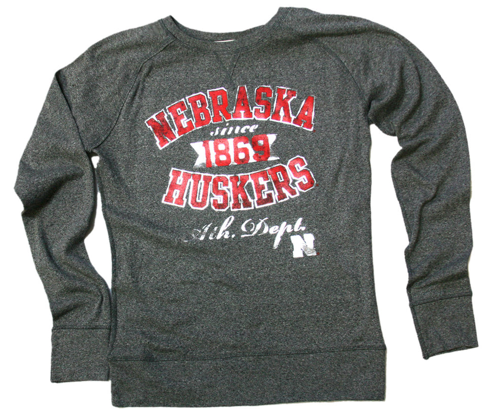 Ladies Long Sleeve Heathered Crew