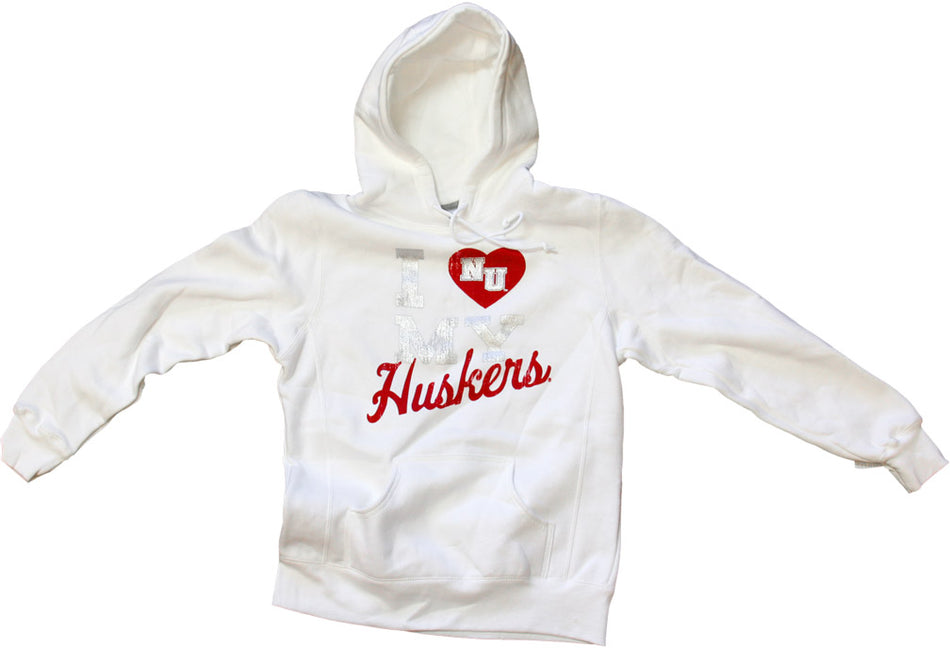 Women's I Love My Huskers Fleece Pullover Hood