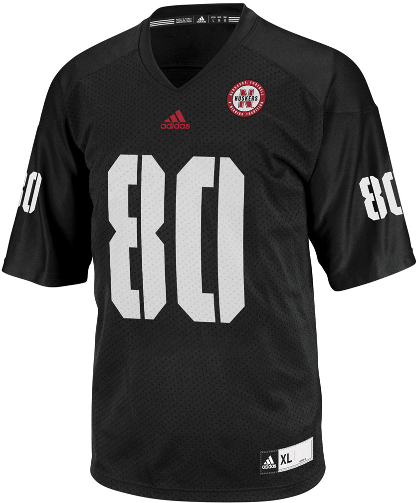 Adult Tech Fit # 80 Black Jersey