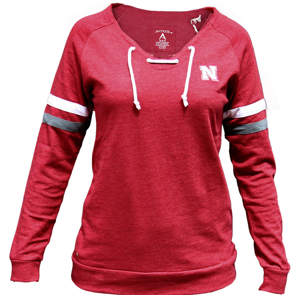 Womens L/S Laceup Pullover Sweatshirt
