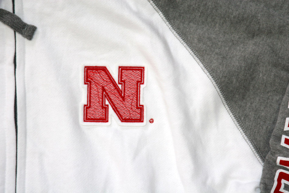 White and Oxford Iron N Full Zip Hoodie
