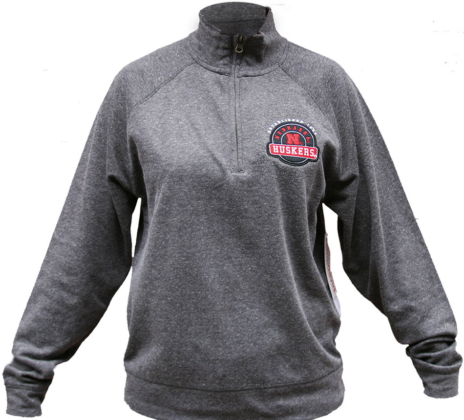 Gray Heathered Nebraska Huskers Quarter Zip