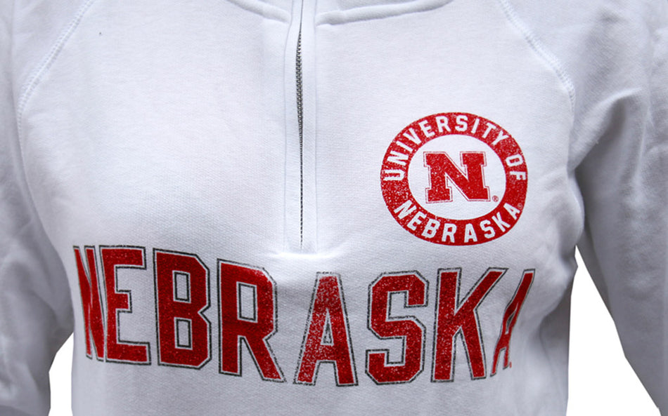 Women's White Quarter Zip Sweatshirt