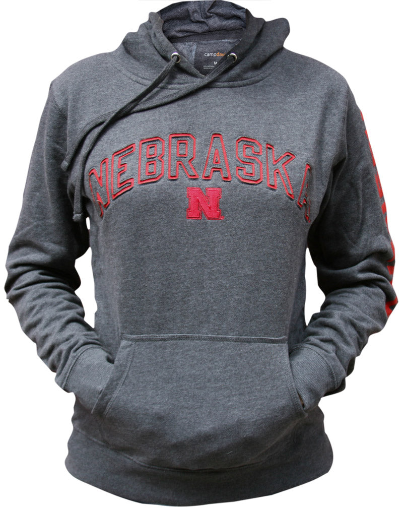Women's Nebraska Charcoal Hooded Sweatshirt