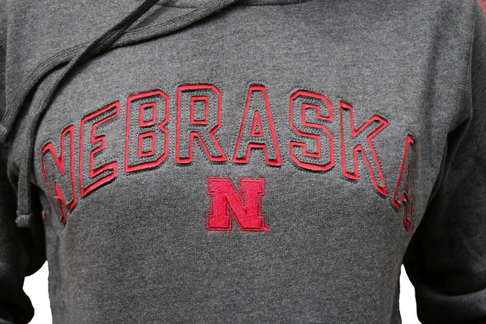 Women's Nebraska Charcoal Hooded Sweatshirt