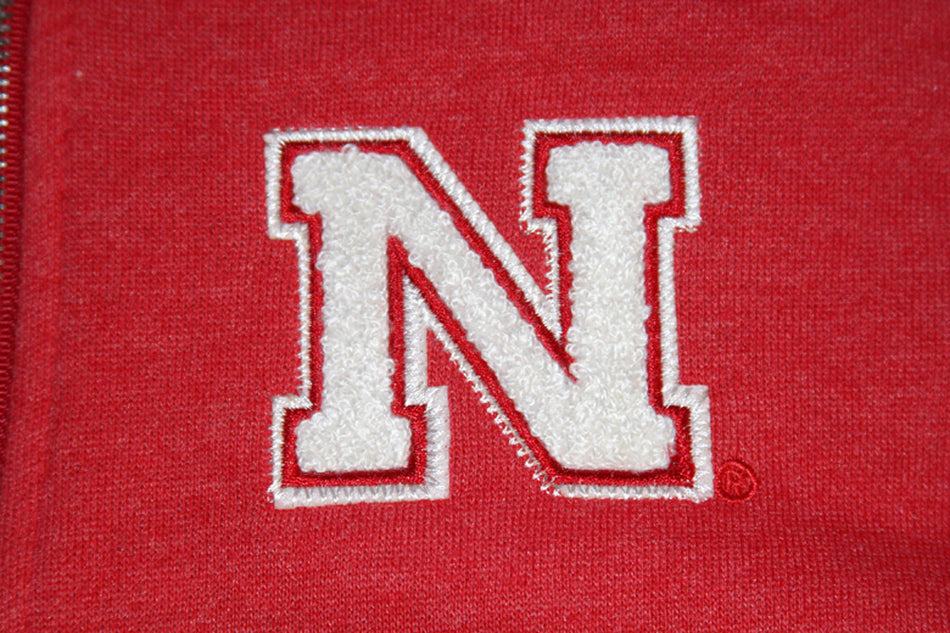Red Nebraska Cowl Neck Full Zip Jacket