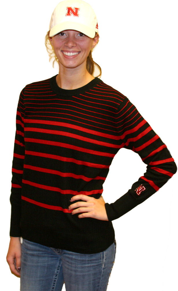 Husker Striped Sleeve Tag Crew