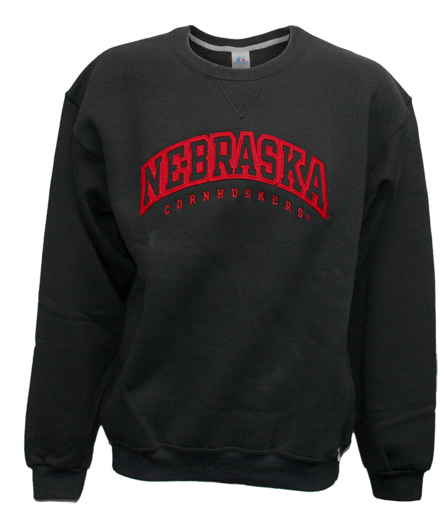 Husker Black Russell Crewneck