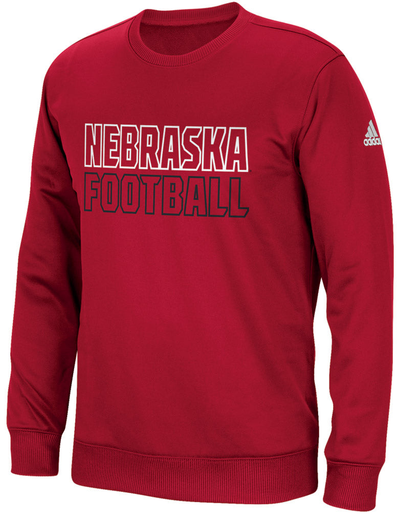 Adidas Husker Stitch Embroidered  Tech Crew - Red