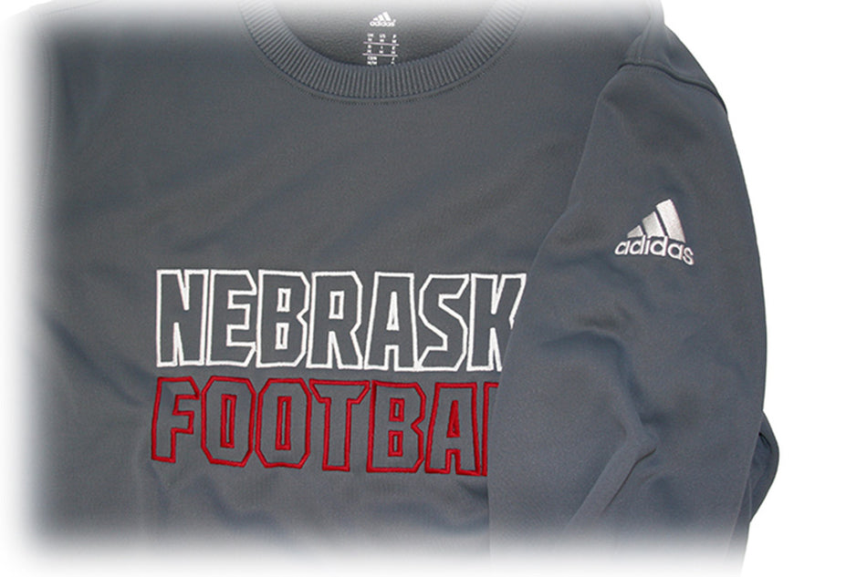 Adidas Neb Football Stitch Embroidered  Tech Fleece Crew - Grey