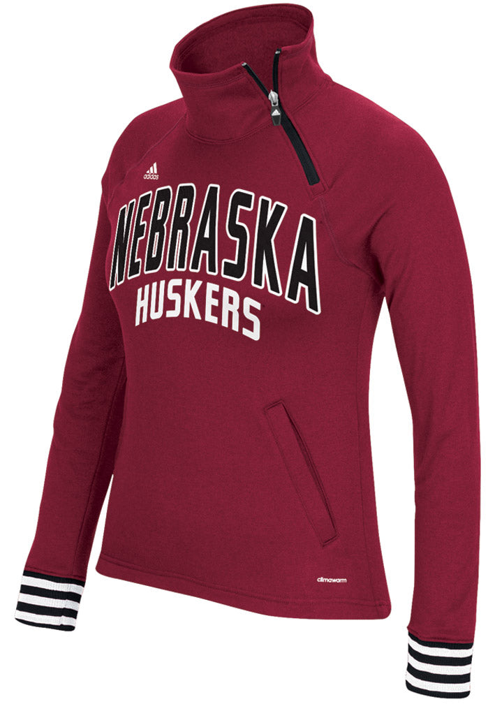 Adidas Ladie Ultimate Quarter Zip Pullover - Red