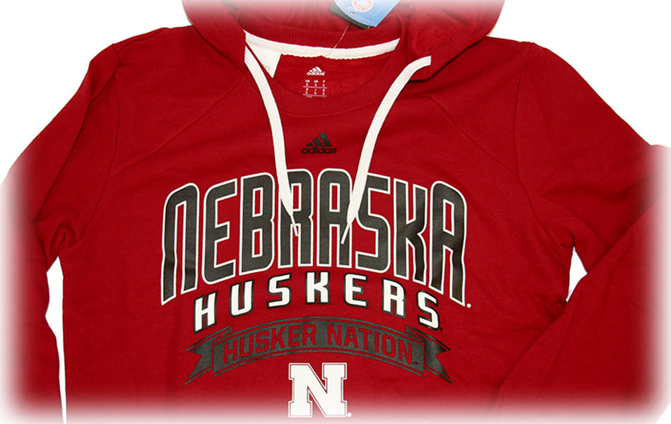 Ladies Adidas Banner Husker Nation Crewdy - Red
