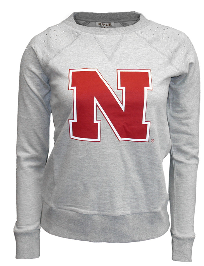 N Logo Rhinestone Fleece Crew