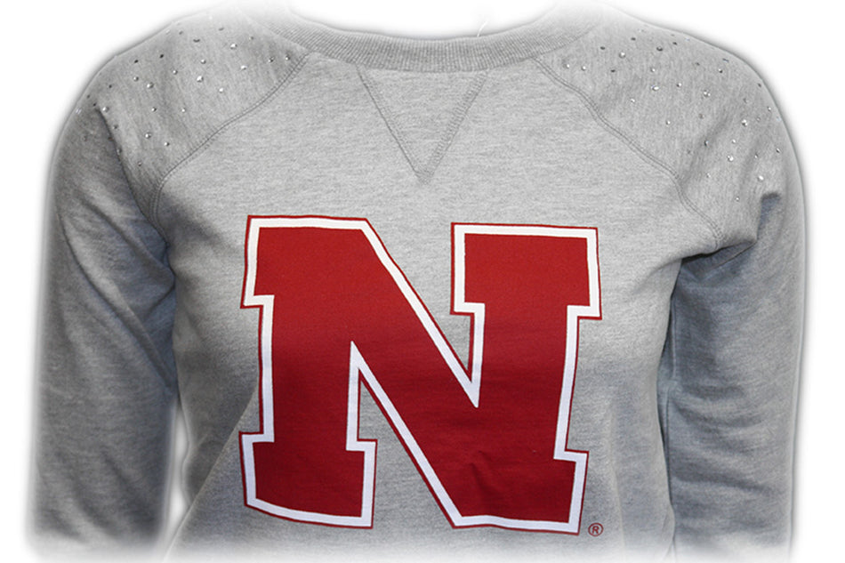 N Logo Rhinestone Fleece Crew