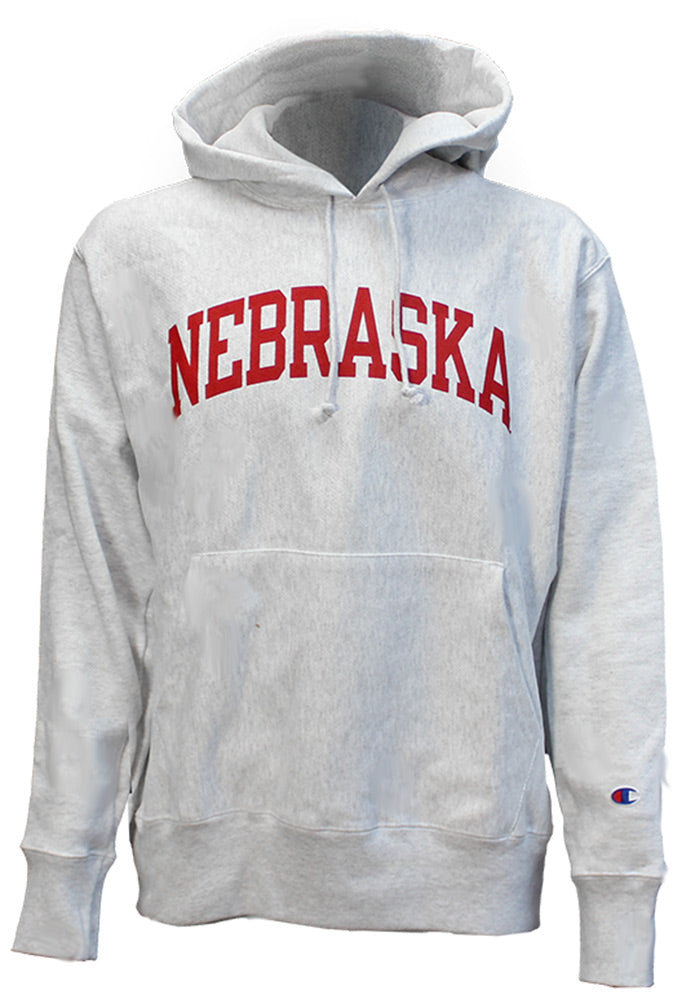 Nebraska Silver Gray Champion Hoodie