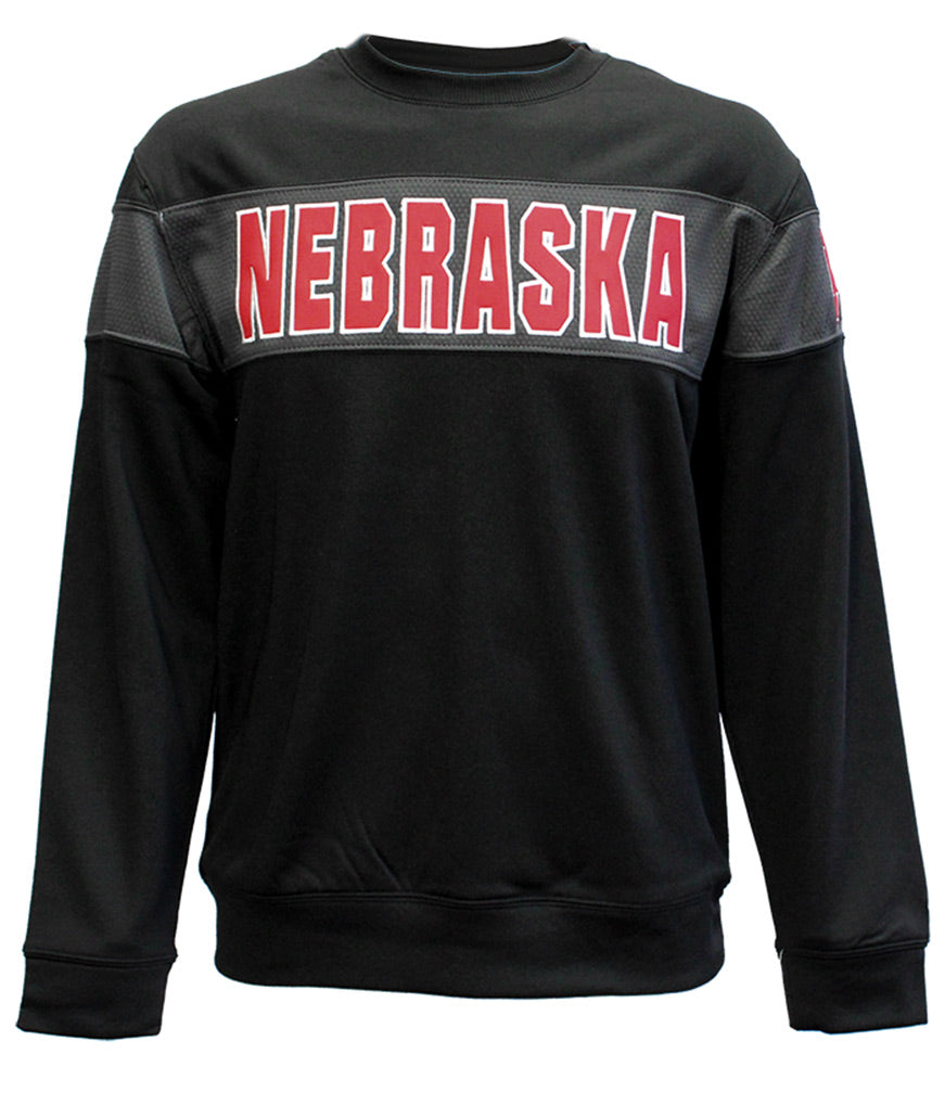 Nebraska Embroidered Color Block Crew