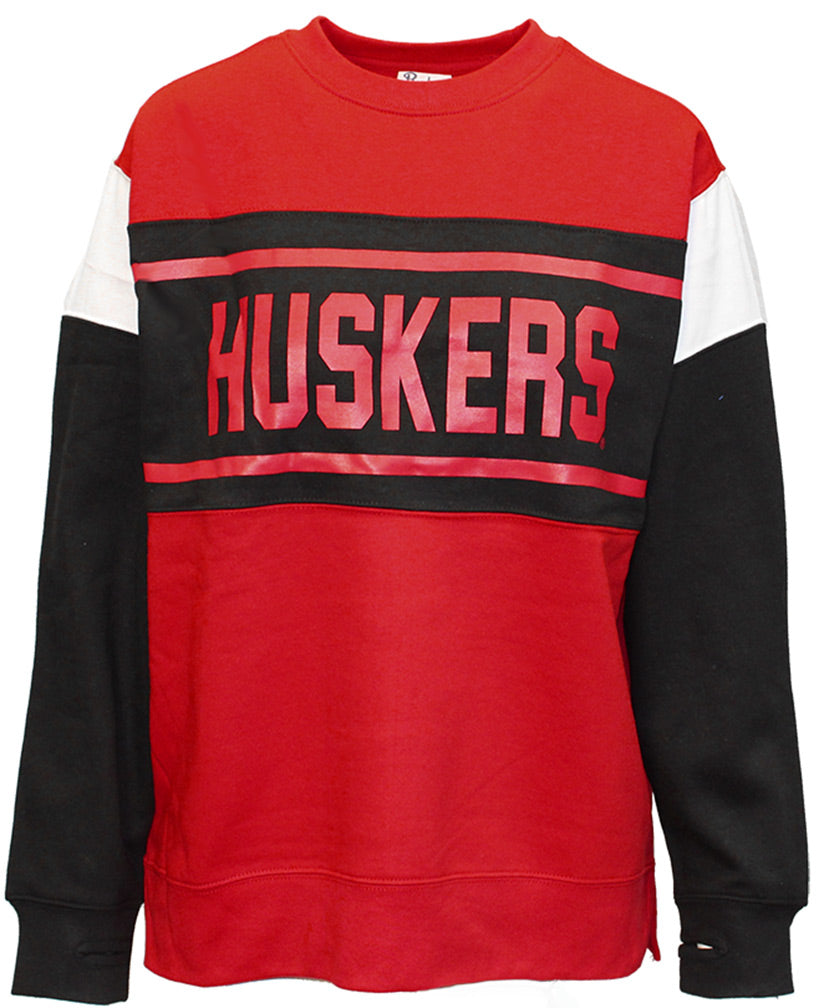Nebraska Womens Color Blocked Sweat