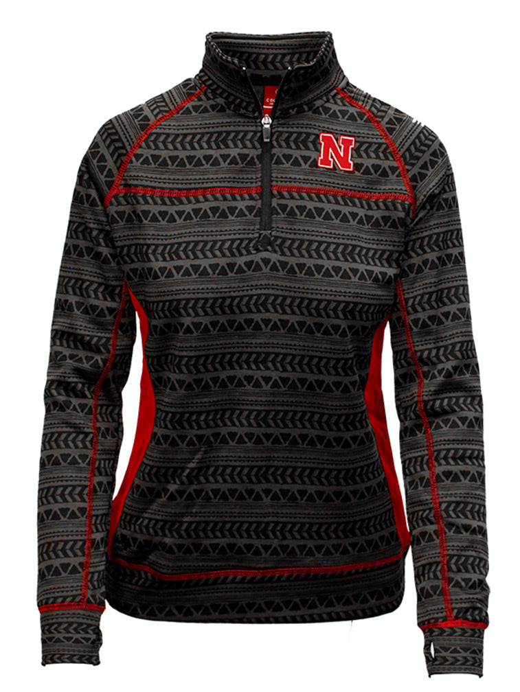 Ladies Nebraska Warrior Print Pullover