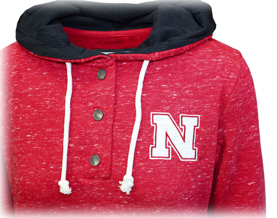 Ladies Nebraska N Henley Hoodie