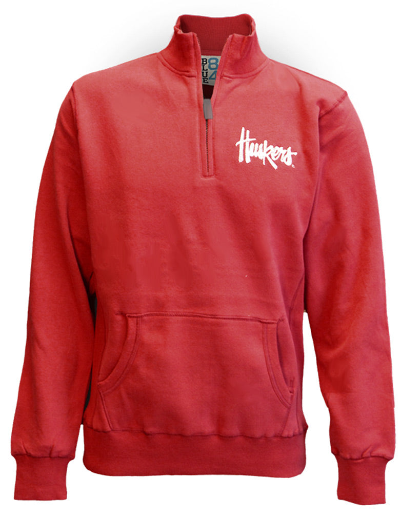 Huskers Script Quarter Zip Fleece Jacket - Red