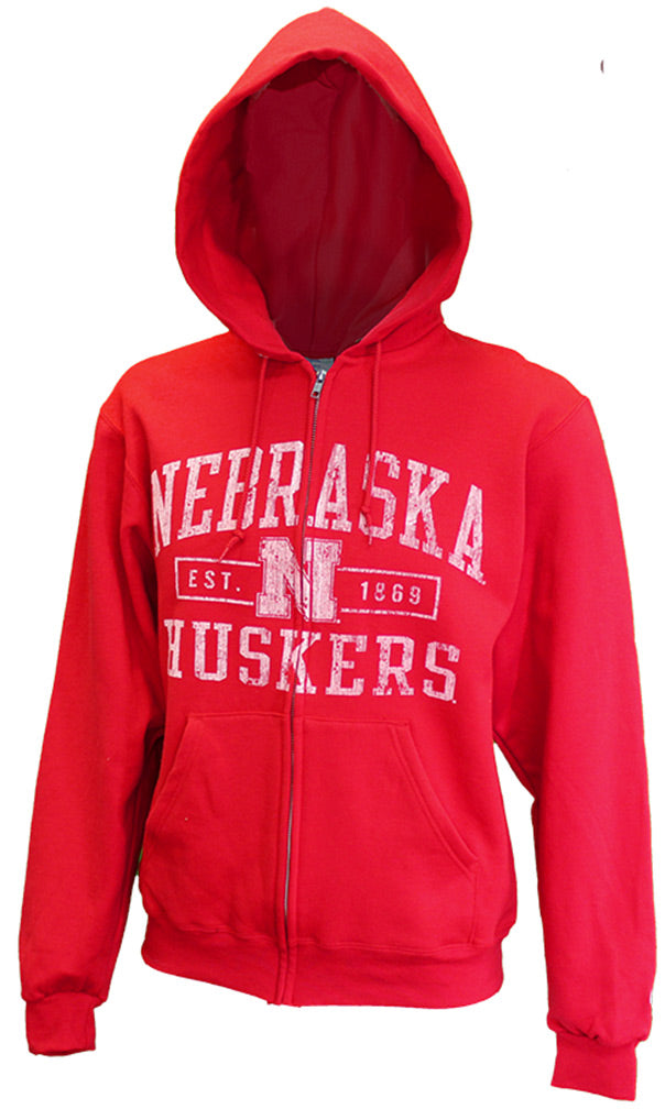Nebraska Huskers Full Zip Vintage Champ Hoodie