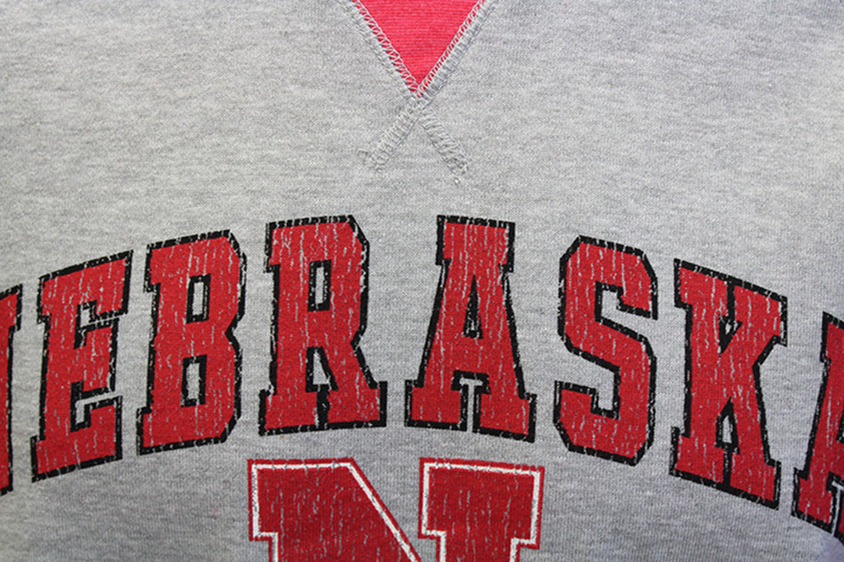 Nebraska N Huskers Raglan Crew Fleece