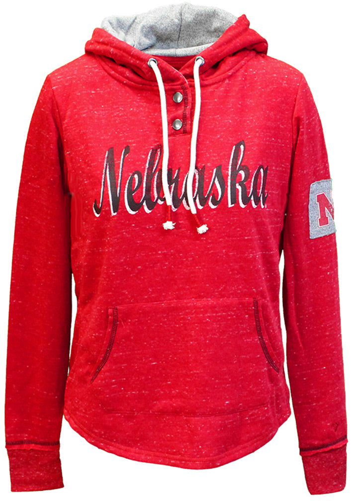 Nebraska Ladies Speckled Henley