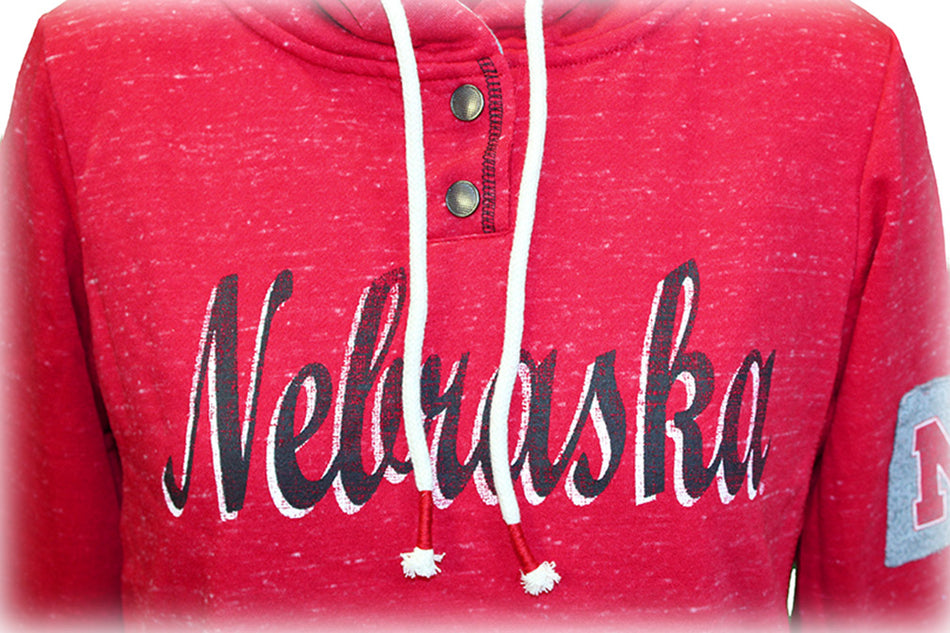 Nebraska Ladies Speckled Henley