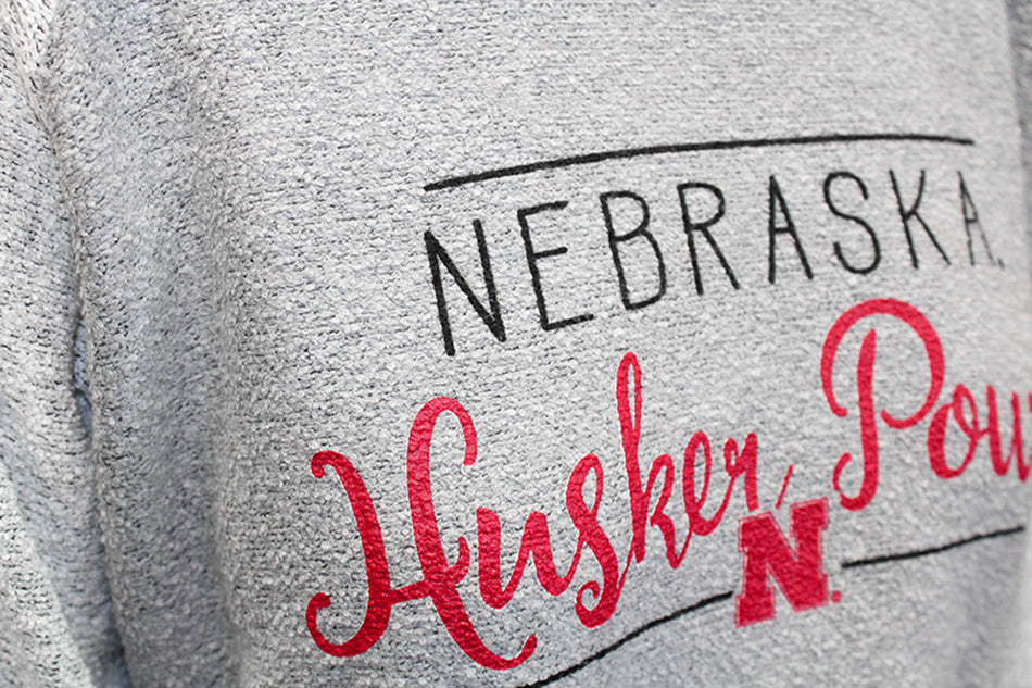 Husker Power Script Oatmeal Terry