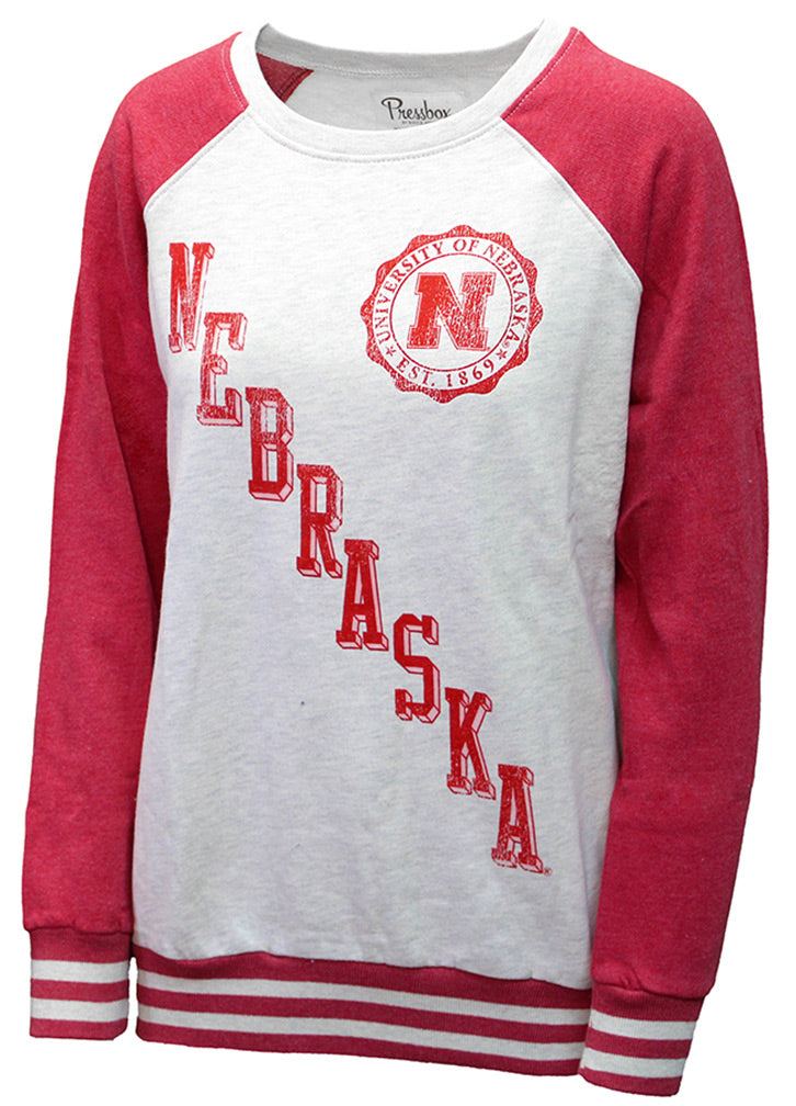 UNL Seal Oatmeal Raglan Sweatshirt