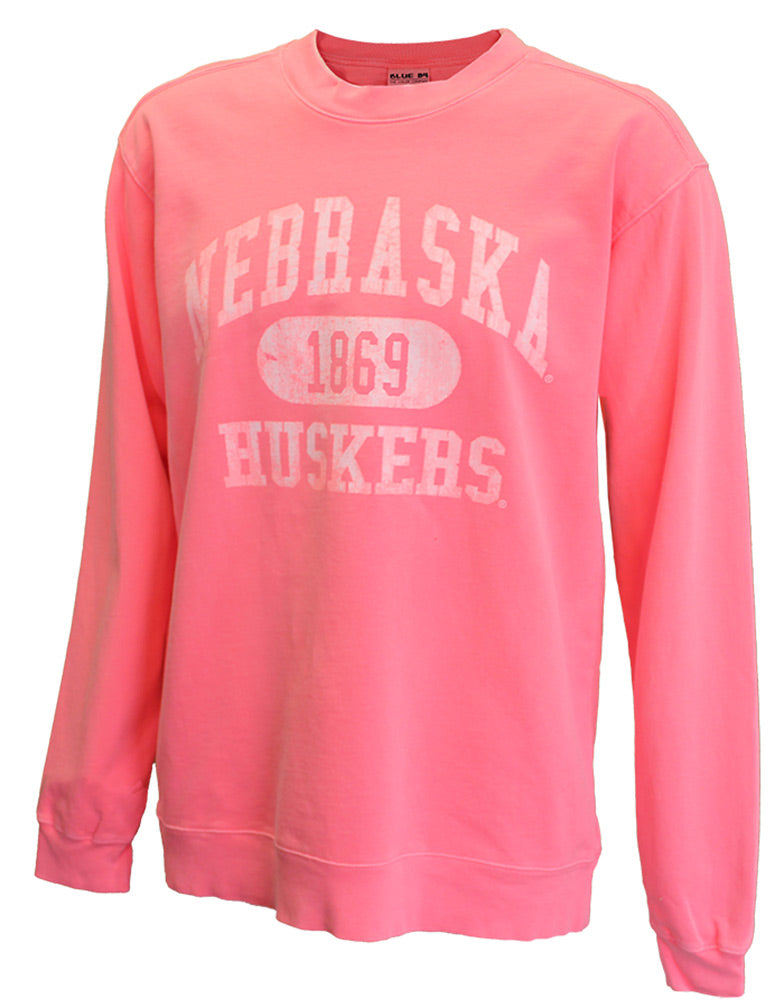 Coral Dyed Huskers Crew Sweatshirt