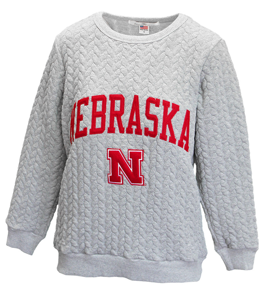 Nebraska Womens Quilted Crew