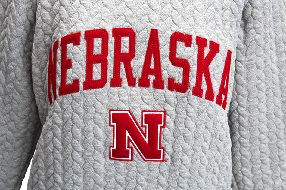Nebraska Womens Quilted Crew