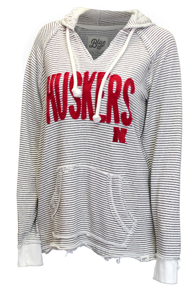 Husker Gals Stripe French Terry Hoodie