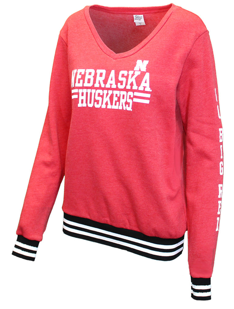 Go Big Red Gals Varsity Stripe Sweatshirt
