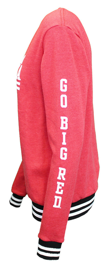 Go Big Red Gals Varsity Stripe Sweatshirt