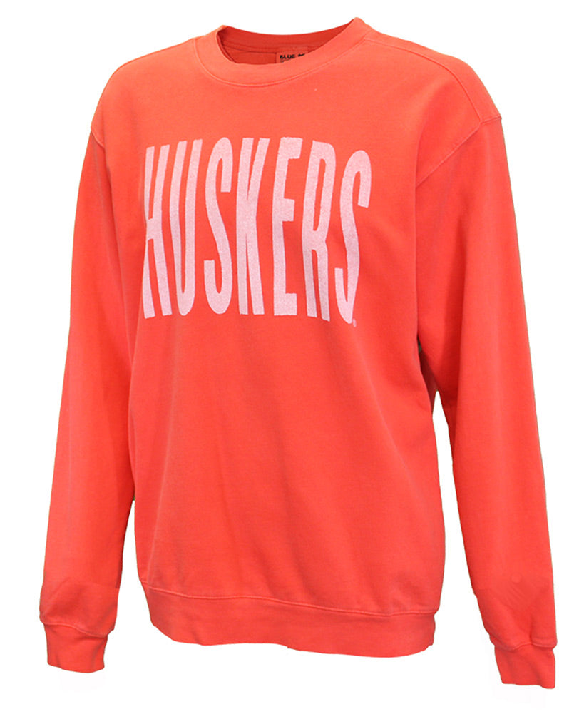 Huskers Washed Fleece Crew
