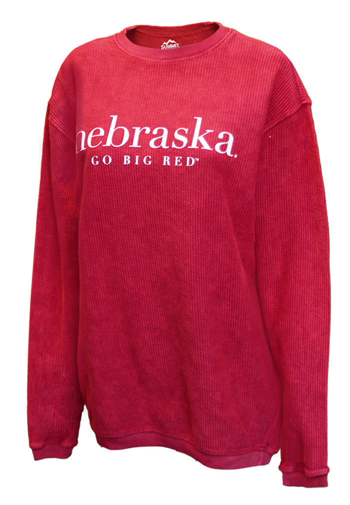 Womens Go Big Red Corded Comfy Crew