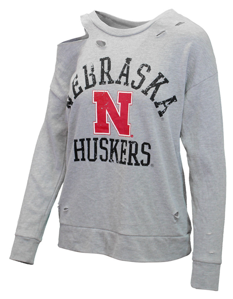 Husker Womens Ripped Terry Sweat