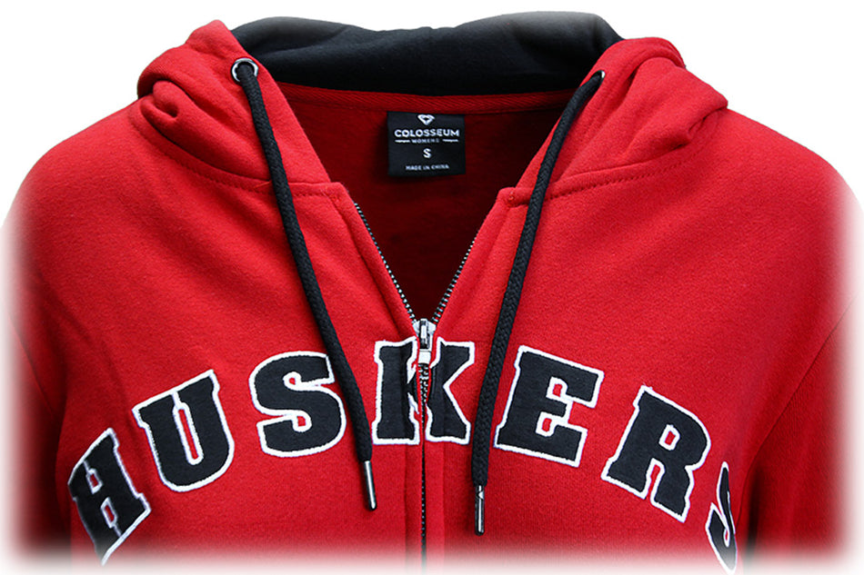 Ladies Nebraska Arch Full Zip Hoodie