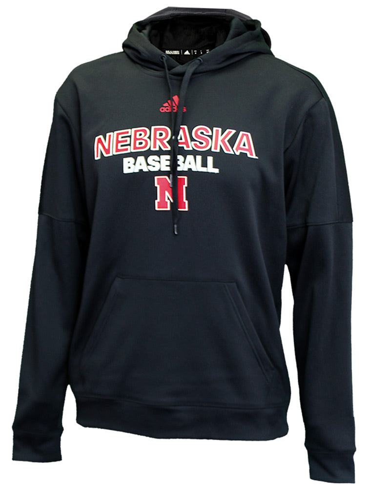 Adidas Nebraska Baseball Team Issue Fleece Hoodie