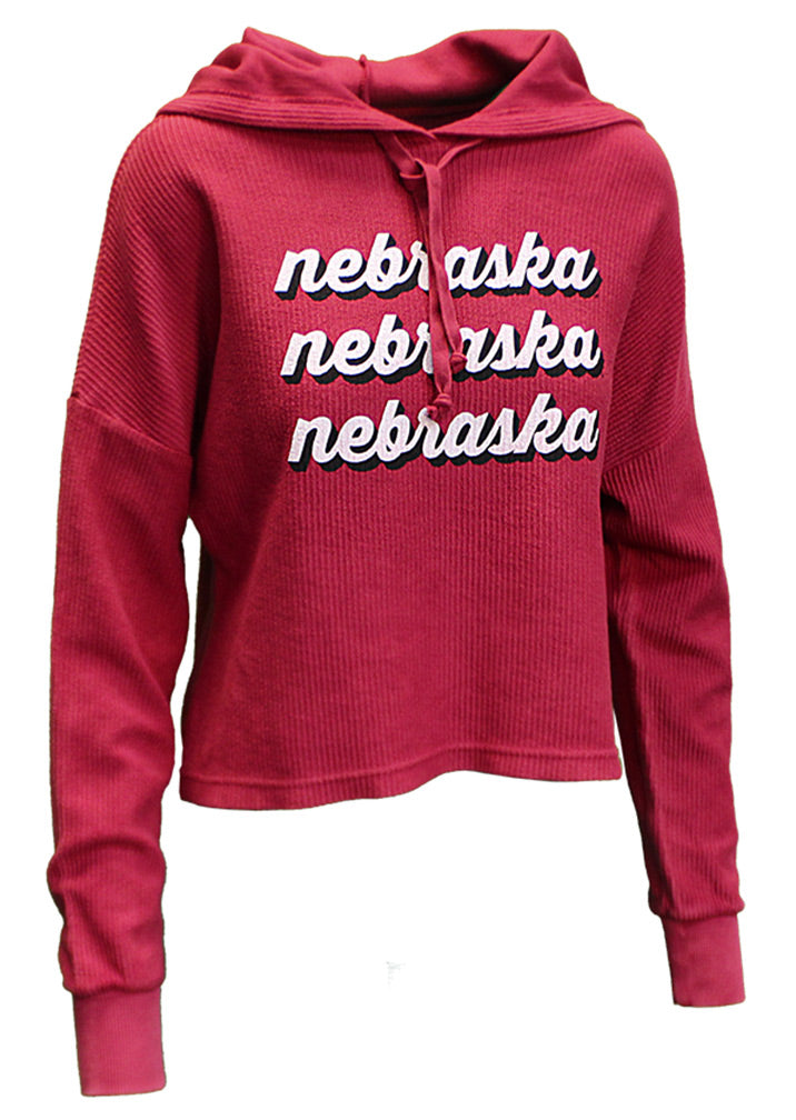 Nebraska Gals Corded Crop Hoodie
