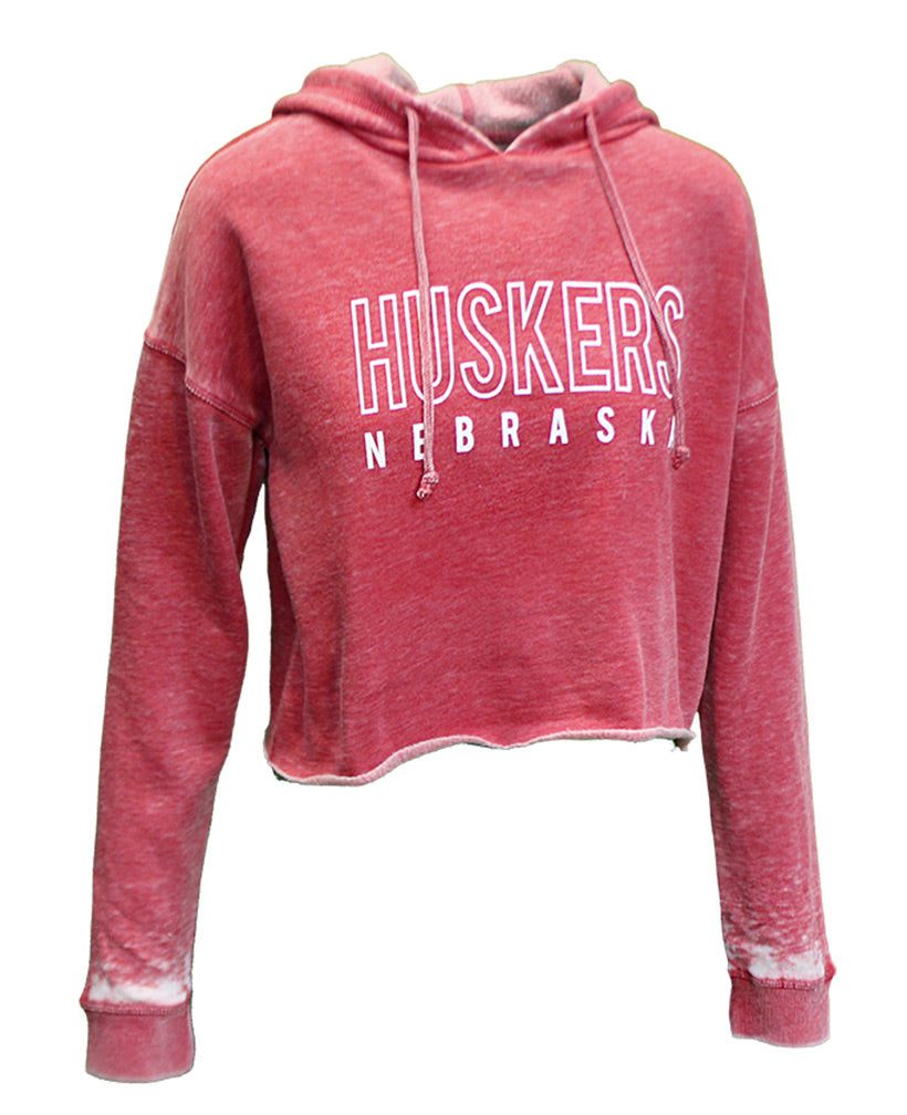 Womens Nebraska Huskers Cropped Chicka-D Hoodie