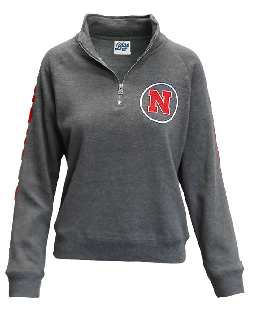 Huskers Womens Sanded Quarter Zip - Charcoal